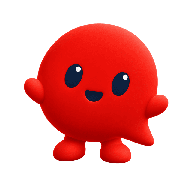 Mascote do Link na DM, um monstrinho vermelho em forma de balão de mensagem